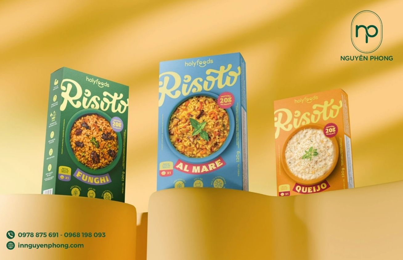 Thiết kế bao bì thực phẩm trên hộp giấy đựng gia vị